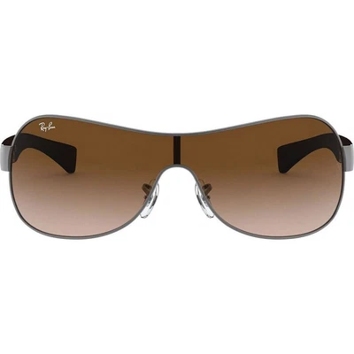 $145 • Buy Ray Ban-Rb3471 029/13 Shield Sunglasses Matte Gunmetal Brown Gradient