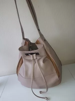 M&S Autograph Pink Soft Leather Shoulder Bag / Bucket Hobo Bag • £25