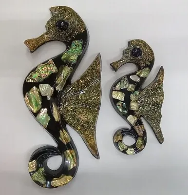 Vintage MCM Resin Abalone Seahorses Betty's Shells • $49.95