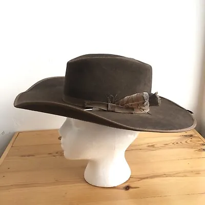 Resistol Chocolate 100% Wool Felt Ribbon Band Cowboy Hat Youth Size One Size • $44