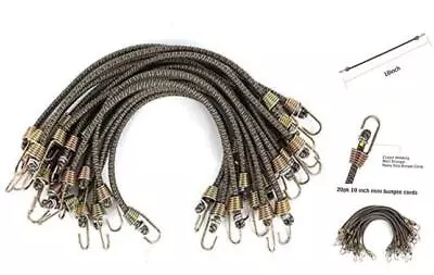  20 Pack Mini Bungee Cords With Hooks 10 Inch Rubber Stretchy Camouflage • $19.66