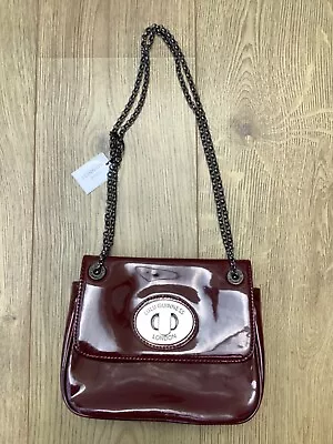 £150 • Buy Vintage Lulu Guinness Small Annabelle Shoulder Bag Black Cherry
