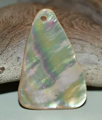 Natural Abalone Free Form Polished Shell Pendant Charm / Amulet Jewelry & Crafts • $7.20