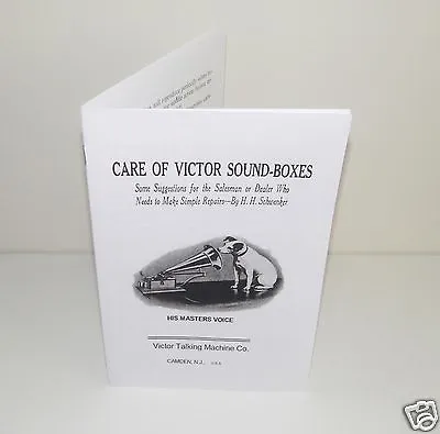 Victor Reproducer Care Of Sound Boxes Phonograph Instruction Manual Reproduction • $16