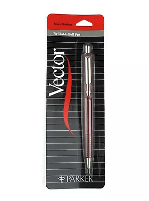 Vintage Parker Vector  Ballpoint Pen Red Ribbed Grip New In Pack From 1980S  US • $25.57