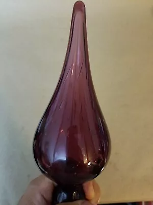 Vintage MCM Amethyst Hand Blown Glass Stopper Only- Diana Handcraft 1950s • $149.99