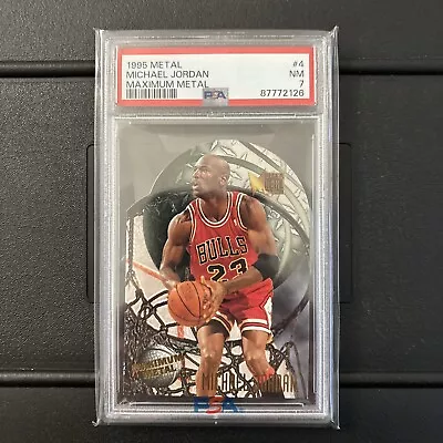 1995 Fleer Metal Michael Jordan #4 Maximum Metal PSA 7 Die Cut Chicago Bulls   • $14.50