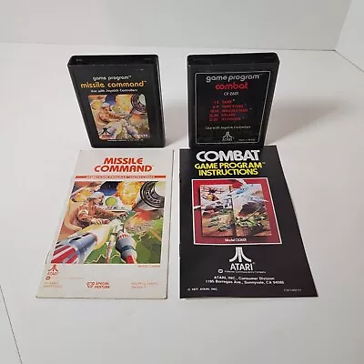 Atari Basic Combat & Missile Command Games W/ Instructions Untested • $25