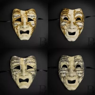 Comedy And Tragedy Masks Venetian Music Notes Masquerade Mask HIGH QUALITY  • $17.95