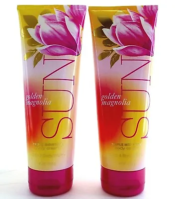 2 Golden Magnolia Sun Bath & Body Works Triple Moisture Body Cream 8 Oz Ea NEW! • $18.98