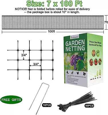 Deer Mesh Fence Netting 7'x100' Bird Garden Plants Fruit Tree Vegetable Protect • $23.66