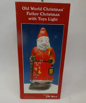 Merck Old World Christmas Painted Glass Santa Lite 1993 With Box • $75