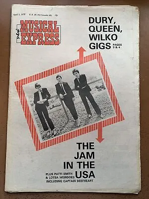 New Musical Express NME 1 April 1978 Jam Paul Weller Ian Dury Queen Patti Smith • £10