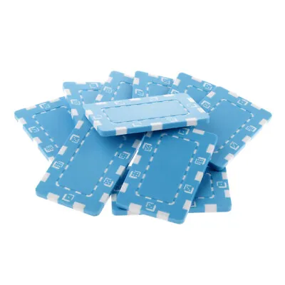 MagiDeal Rectangle Ceramic Poker Chips For Mahjong & Texas Poker Light Blue • £13.34