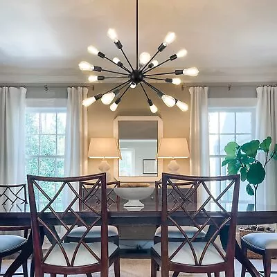 KOOFREDDO Large Vintage Chandelier Ceiling Pendant Lamp Black 18 Light Fixture • $89.99