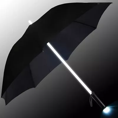 COOL WHITE LED Light Up Lightsaber + Torch Style OUTDOOR Umbrella GREAT GIFT • $39.99