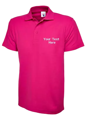 Personalised Custom Embroidered Classic Polo Shirt Your Text Unisex Workwear • £9.99