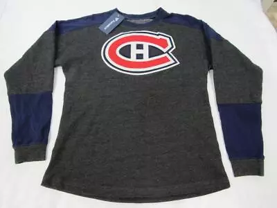 New -Flaw- Montreal Canadiens Womens Size 2XL GrayBlue Long Sleeve Fleece Shirt • $13.59