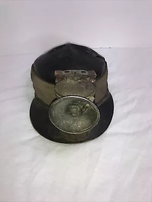 VTG Leather Miner Hard Hat W Auto Light Lamp EX Rare • $120