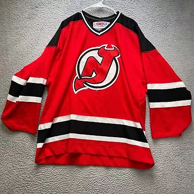 Vintage 90s New Jersey Devils Sewn Patch CCM NHL Hockey Jersey Mens Size XL VTG • $45.99