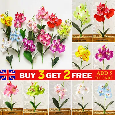 Mini Phalaenopsis Artificial Flowers DIY Creative Home Garden Decoration • £3.81