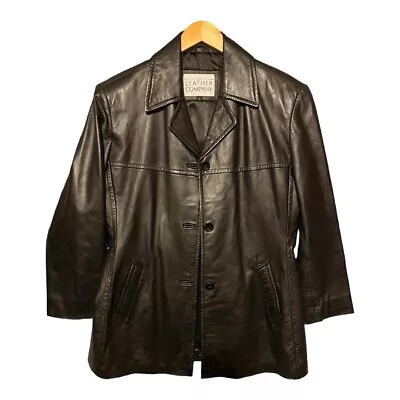 The Leather Company  Men BLACK LEATHER BLAZER  SIZE Large  SOFT • $75