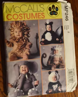 McCalls MP246/M6105 Toddler Costumes Elephant Panda Lion Monkey Skunk Sz 2 Uncut • $7.97