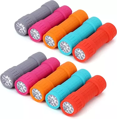 10x Pack 9-LED Mini Flashlight Set AAA Batteries Included And Pre-Installed • $32.57