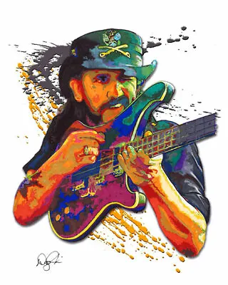 Lemmy Kilmister Motorhead Heavy Metal Bass Guitar 11x14  Music Art Print Poster • $18.95