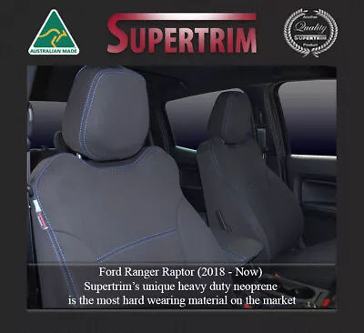  FRONT FULL-COVER + POCKETS Seat Covers Fits Ford Ranger Raptor Premium Neoprene • $289