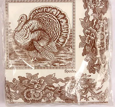 Spode Turkey Thanksgiving Cocktail Napkins 40 Count Package • $8.99