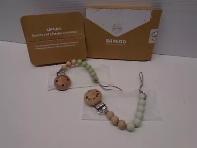 Silicone Pacifier Clips (2) Holders Paci Binky Clips For Baby Boys And Girls NEW • $14.19