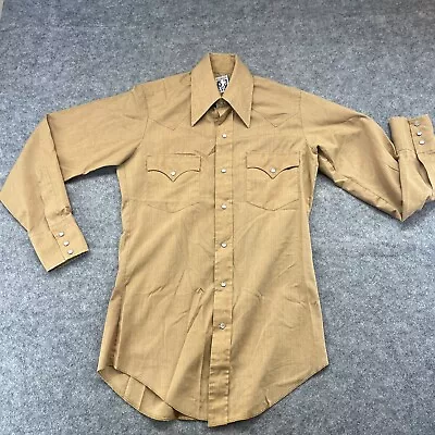 Men’s Vintage Karman Pearl Snap Western Shirt Size 14.5-33 Long Sleeve * • $24.88