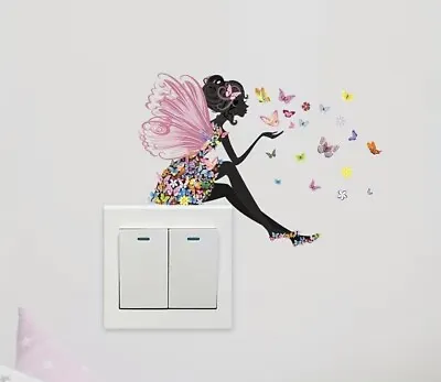 Fairy Wall Decal Sticker Butterflies Girls Bedroom Light Wall Door • £1.49