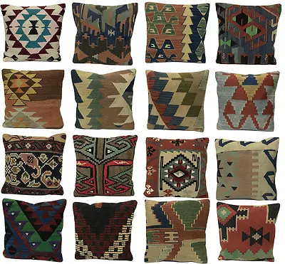 £18 • Buy NEW STOCK - Luxury Wool Turkish Moroccan Colourful Pure Kilim Cushion Cover