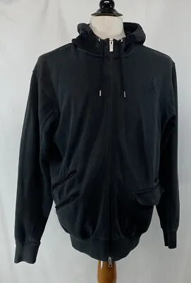 Nike Air Jordan Hoody Hoodie Black Unique Full Zip XL Front Pockets • $18.25