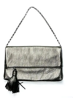 Michael Kors NWT Tonne Metallic Leather Karung Trim Large Clutch Shoulder Bag • $198