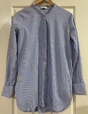 $89 • Buy Scanlan Theodore Womens Blue Stripe Cotton Shirt Size 10