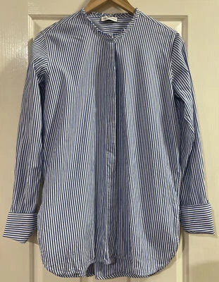 $89 • Buy Scanlan Theodore Womens Blue Stripe Cotton Shirt Size 10