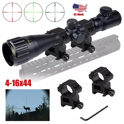 Riflescopes 4-16x44 Optics Sight Tactical MIL Rifle Scopes For Hunting W/ Mounts • $37.99