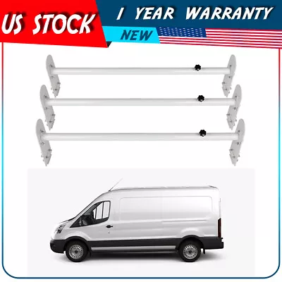 Removeable 3 Bar Van Roof Ladder Rack Heavy Duty Steel For Car Top Carrier White • $102.99