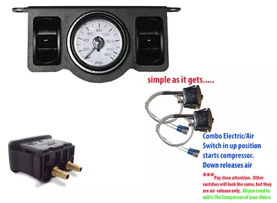 V 2 Air Ride Suspension Manual Paddle Valves W/ 150 PSI Dual Needle Gauge • $75.62