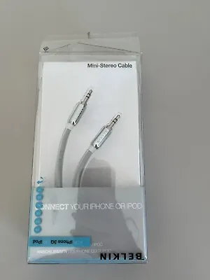 BELKIN MINI-STEREO CABLE For IPhone Etc. – 1.8 M Length With 3.5 Mm Male Plugs • £10