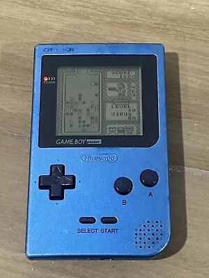 Nintendo Blue Game Boy Pocket Original W Dr. Mario Game Bundle WORKS PERFECTLY! • $84.99