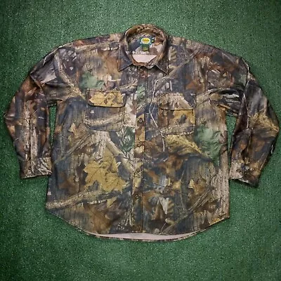 Cabelas Microtex Camo Shirt Camouflage Long Sleeve Button Up Hunting (Mens XL) • $19.99