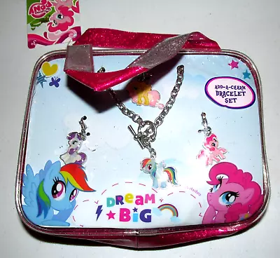 My Little Pony Sparkle 4 Charm Bracelet Rainbow Pinkie Rarity Flutter Hasbro Bag • $11.90