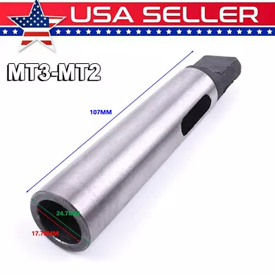 MT3-MT2 Steel Morse Taper Reduction Adapter Drill Sleeve For Lathe Milling Tool • $13.25