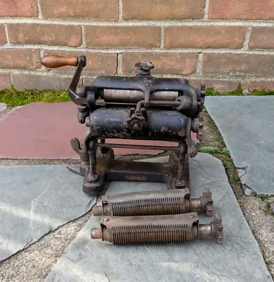 VTG Vitantonio Cast Iron Pasta Machine Hand Crank W/Rollers USA 1906 Primitive • $294.95