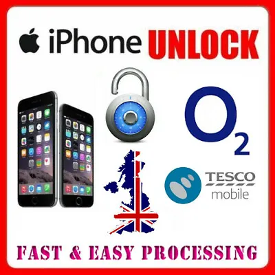 O2 / TESCO NETWORK UNLOCK CODE SERVICE IPhone 5 5S 5C SE 6 6+ 6S 6S+ 7 7+ 8 Plus • £3.98