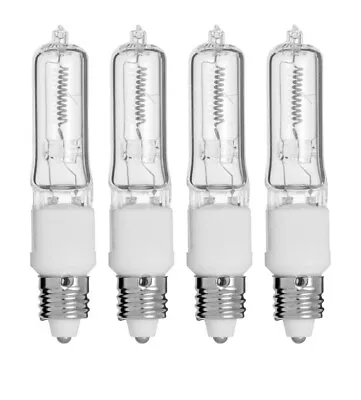 4 Pack Q100CL/MC Clear Bulb 100W Watt 120V JD T4 Mini Candelabra E11 Warm White • $9.99